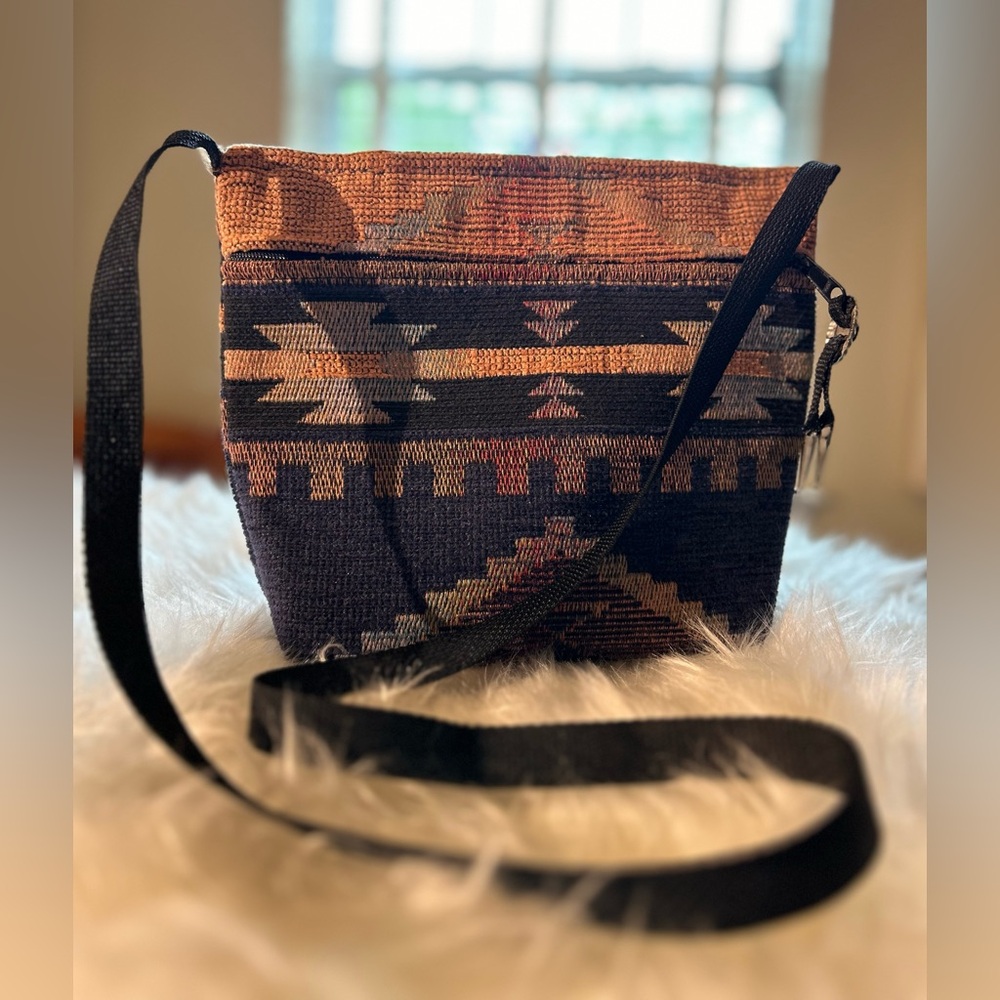 Southwest Aztec print woven crossbody bag